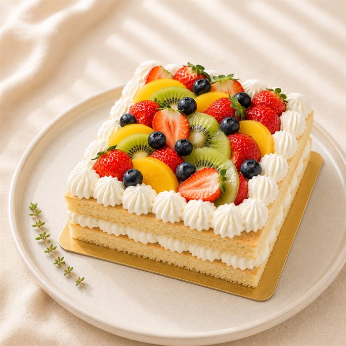 Mix fruit square cake
