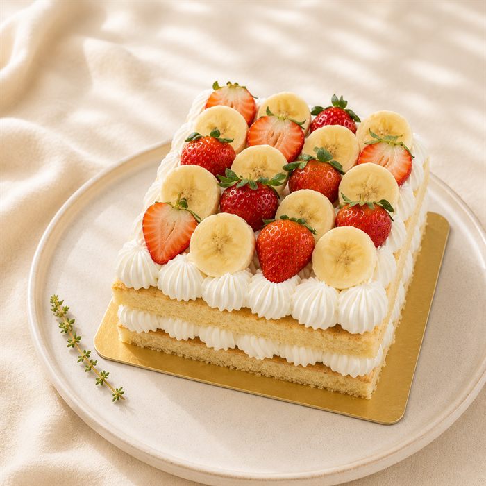 Strawberry banana square cake